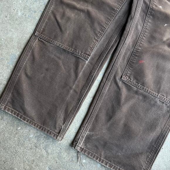 Vintage carhartt faded brown double knee work wear carpenter pants - Picture 4 of 8